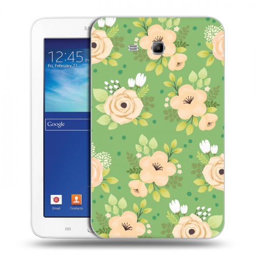 Дизайнерский силиконовый чехол для Samsung Galaxy Tab 3 Lite Причудливые цветы