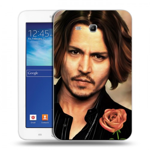 Дизайнерский силиконовый чехол для Samsung Galaxy Tab 3 Lite Джонни Депп
