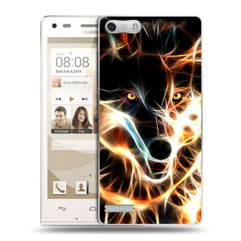 Дизайнерский силиконовый чехол для Huawei Ascend G6 Пламенные животные (на заказ)