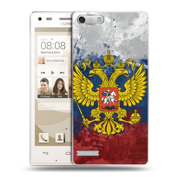 Дизайнерский силиконовый чехол для Huawei Ascend G6 Российский флаг и герб (на заказ)