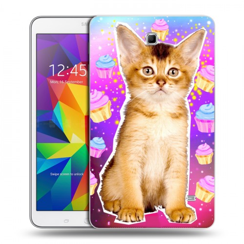 Дизайнерский силиконовый чехол для Samsung GALAXY Tab 4 8.0 Космик кошки