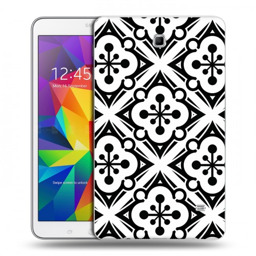 Дизайнерский силиконовый чехол для Samsung GALAXY Tab 4 8.0 Черно-белые фантазии