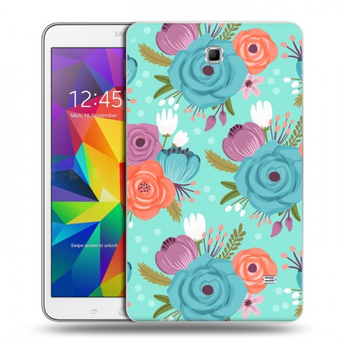 Дизайнерский силиконовый чехол для Samsung GALAXY Tab 4 8.0 Причудливые цветы