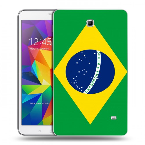 Дизайнерский силиконовый чехол для Samsung GALAXY Tab 4 8.0 Флаг Бразилии