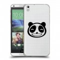 Полупрозрачный дизайнерский пластиковый чехол для HTC Desire 816 Прозрачные панды - смайлики
