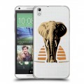 Полупрозрачный дизайнерский пластиковый чехол для HTC Desire 816 Прозрачные слоны