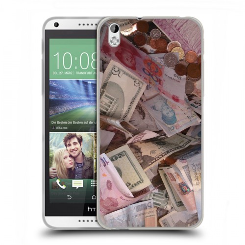 Дизайнерский пластиковый чехол для HTC Desire 816 Текстуры денег