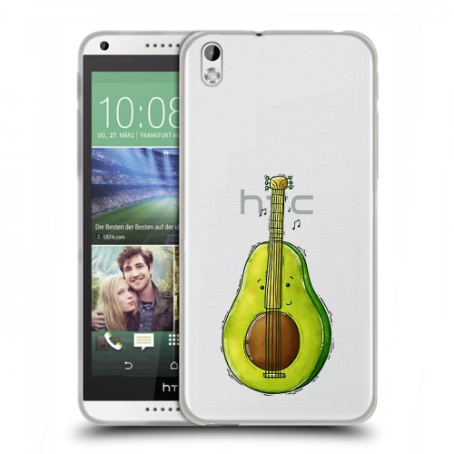 Полупрозрачный дизайнерский пластиковый чехол для HTC Desire 816 Авокадо