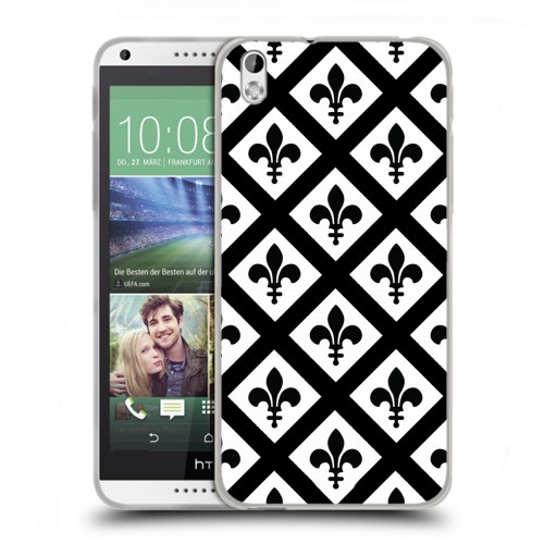 Дизайнерский пластиковый чехол для HTC Desire 816 Черно-белые фантазии