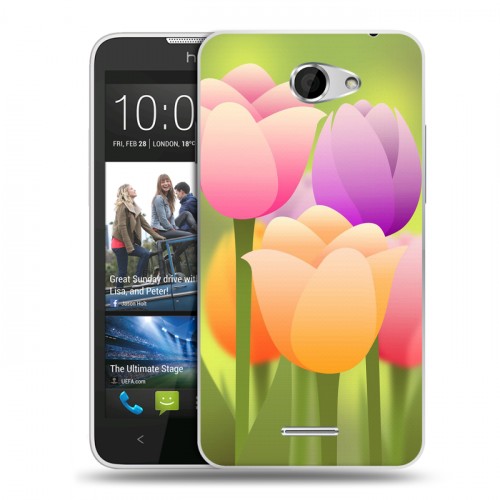 Дизайнерский пластиковый чехол для HTC Desire 516 Романтик цветы