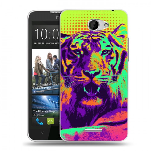 Дизайнерский пластиковый чехол для HTC Desire 516 Животный поп-арт