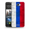 Дизайнерский пластиковый чехол для HTC Desire 516 Российский флаг