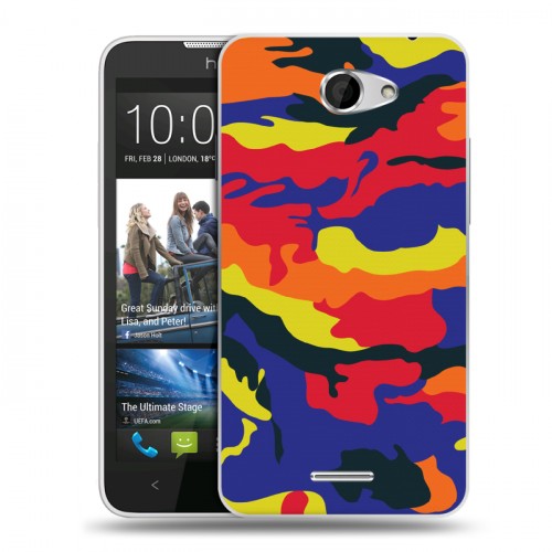 Дизайнерский пластиковый чехол для HTC Desire 516 Кислотный камуфляж