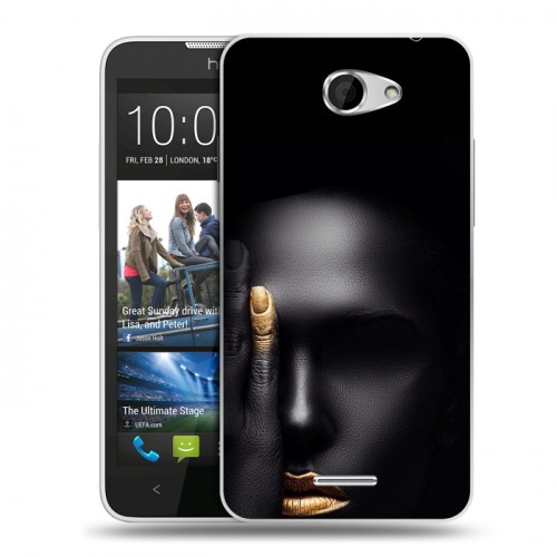 Дизайнерский пластиковый чехол для HTC Desire 516 Черное золото