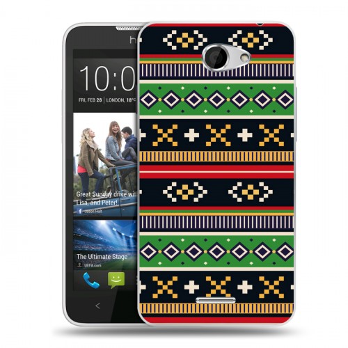 Дизайнерский пластиковый чехол для HTC Desire 516 Этнические мотивы