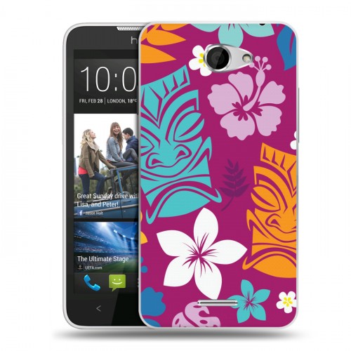 Дизайнерский пластиковый чехол для HTC Desire 516 Гавайские Шаблоны