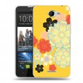 Дизайнерский пластиковый чехол для HTC Desire 516 Цветы кимоно
