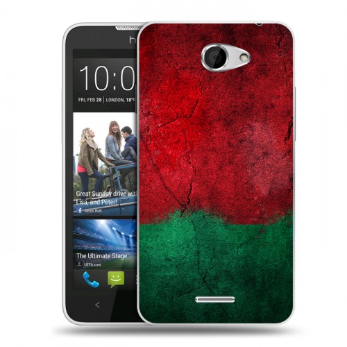 Дизайнерский пластиковый чехол для HTC Desire 516 Флаг Белоруссии
