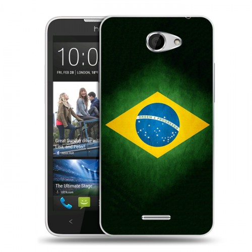 Дизайнерский пластиковый чехол для HTC Desire 516 Флаг Бразилии
