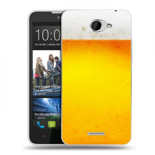 Дизайнерский пластиковый чехол для HTC Desire 516 Пузырьки пива