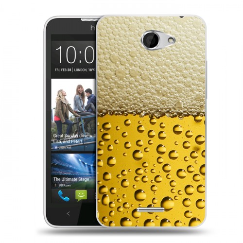 Дизайнерский пластиковый чехол для HTC Desire 516 Пузырьки пива