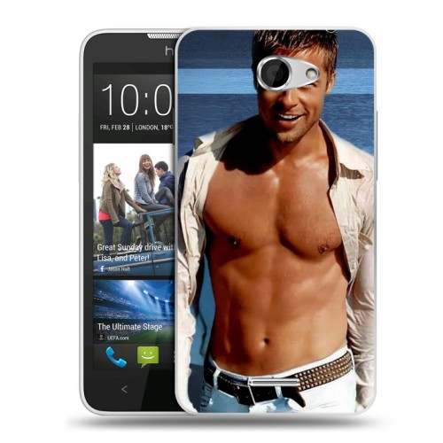 Дизайнерский пластиковый чехол для HTC Desire 516 Бред Питт