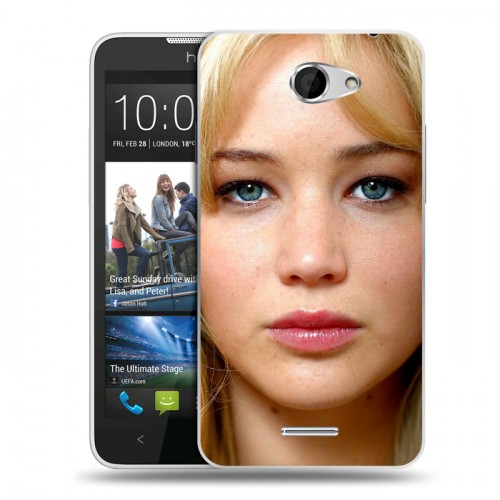 Дизайнерский пластиковый чехол для HTC Desire 516 Дженнифер Лоуренс