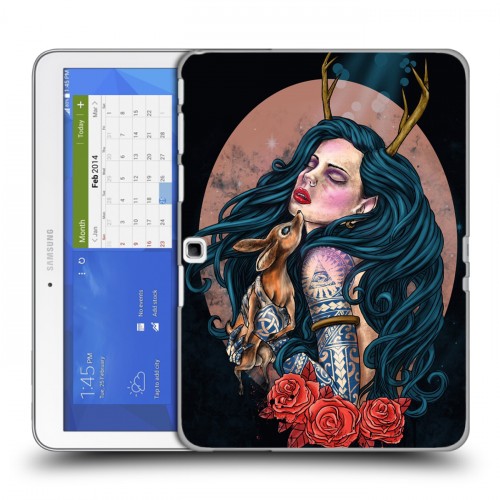 Дизайнерский силиконовый чехол для Samsung Galaxy Tab 4 10.1 Тату эстетика