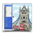 Дизайнерский силиконовый чехол для Samsung Galaxy Tab 4 10.1 Столичные зарисовки