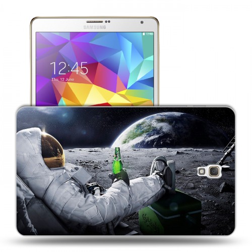 Дизайнерский силиконовый чехол для Samsung Galaxy Tab S 8.4 Космонавт