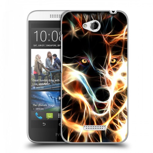 Дизайнерский пластиковый чехол для HTC Desire 616 Пламенные животные