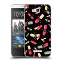 Дизайнерский пластиковый чехол для HTC Desire 616 Разноцветные таблетки