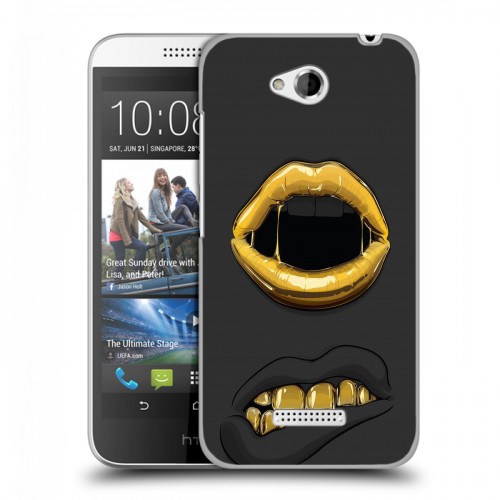 Дизайнерский пластиковый чехол для HTC Desire 616 Черное золото