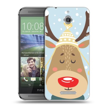 Дизайнерский силиконовый чехол для HTC Desire 510  Новогоднее смешенное (на заказ)