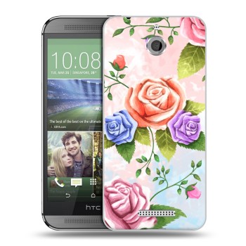 Дизайнерский силиконовый чехол для HTC Desire 510 Романтик цветы (на заказ)