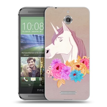 Дизайнерский силиконовый чехол для HTC Desire 510 Животные с цветами (на заказ)
