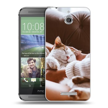 Дизайнерский силиконовый чехол для HTC Desire 510 Коты (на заказ)