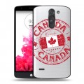Полупрозрачный дизайнерский пластиковый чехол для LG G3 Stylus Флаг Канады