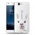 Дизайнерский пластиковый чехол для Huawei Ascend G7 Мятные звери