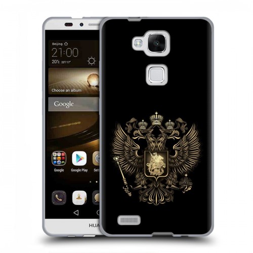 Дизайнерский пластиковый чехол для Huawei Ascend Mate 7 герб России золотой