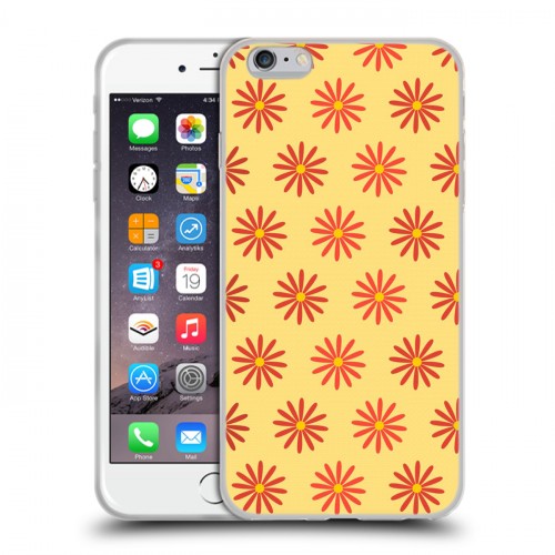 Дизайнерский силиконовый чехол для Iphone 6 Plus/6s Plus Бежевые цветы