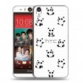 Полупрозрачный дизайнерский силиконовый чехол для HTC Desire Eye Прозрачные панды 