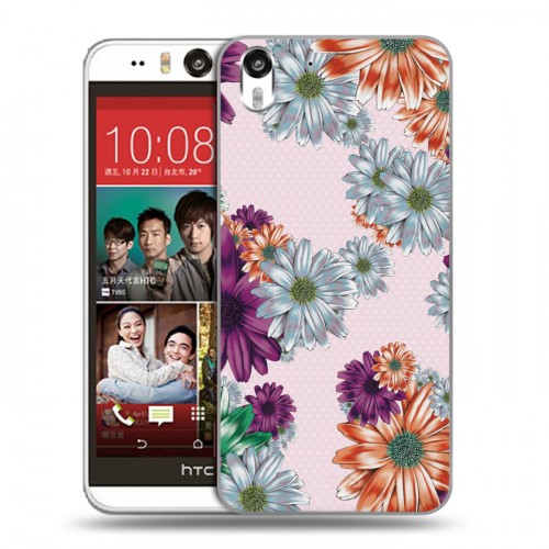 Дизайнерский силиконовый чехол для HTC Desire Eye Цветочный арт-деко