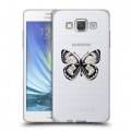Полупрозрачный дизайнерский пластиковый чехол для Samsung Galaxy A5 прозрачные Бабочки 