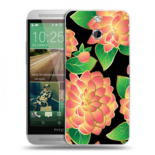 Дизайнерский пластиковый чехол для HTC One E8 Люксовые цветы