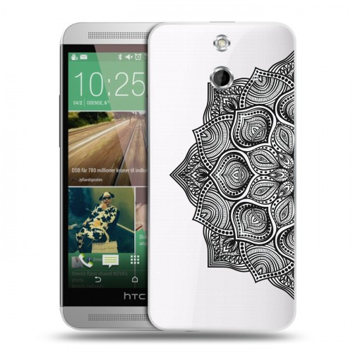 Полупрозрачный дизайнерский пластиковый чехол для HTC One E8 Прозрачные мандалы