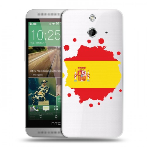 Полупрозрачный дизайнерский пластиковый чехол для HTC One E8 флаг Испании