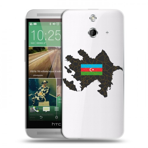 Полупрозрачный дизайнерский пластиковый чехол для HTC One E8 Флаг Азербайджана