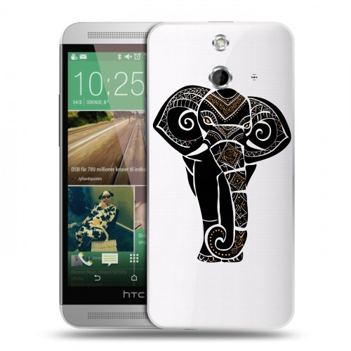 Полупрозрачный дизайнерский пластиковый чехол для HTC One E8 Прозрачные слоны