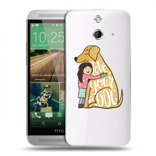 Полупрозрачный дизайнерский пластиковый чехол для HTC One E8 Прозрачные собаки